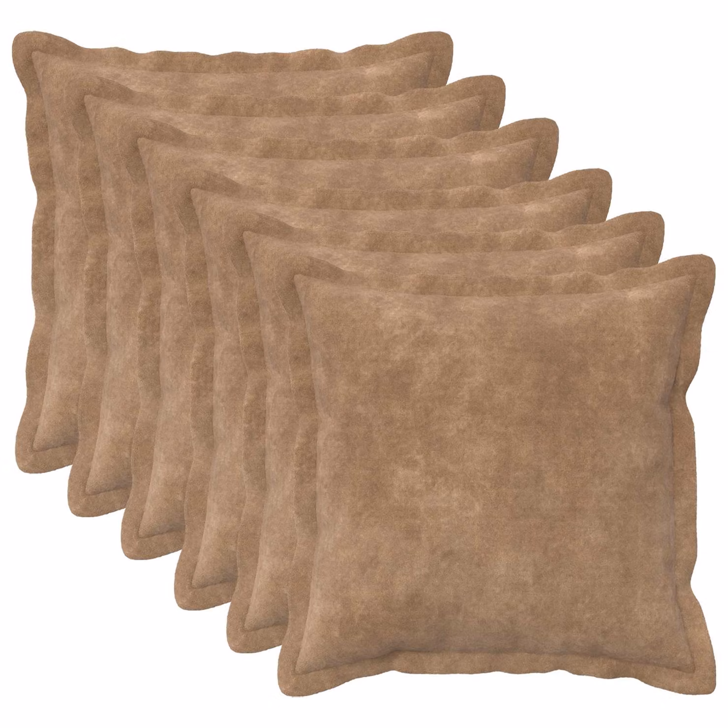 vidaXL Cuscino con cuscino HOUTEN 6 pz Tortora Fleece in microfibra