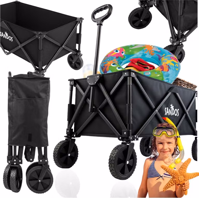 Carrello da spiaggia rimorchio 100kg pieghevole Camping Tourist per le vacanze