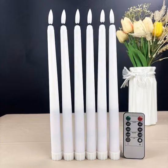 Faretti a LED - 12 faretti senza fiamma, telecomando incluso, per salotti, matrimoni, tavoli e feste in giardino, bianchi