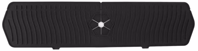 Protezione in silicone per rubinetto, lavello da cucina, maniglia, paraspruzzi, vassoio, portaspugna, tappetino, 61 cm, taglia grande, nero