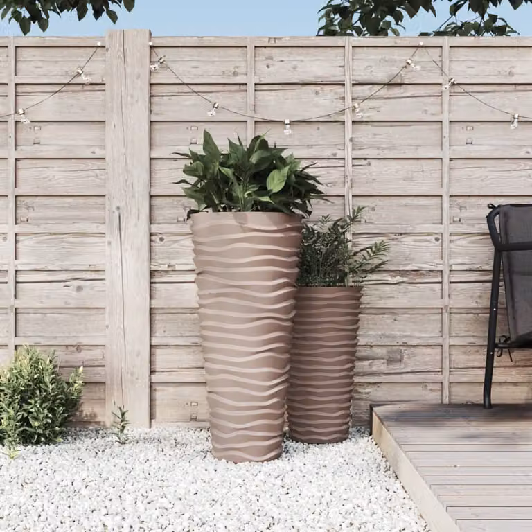 Fioriera vidaXL con interno rimovibile in plastica marrone per giardino e orto da 18/45 L