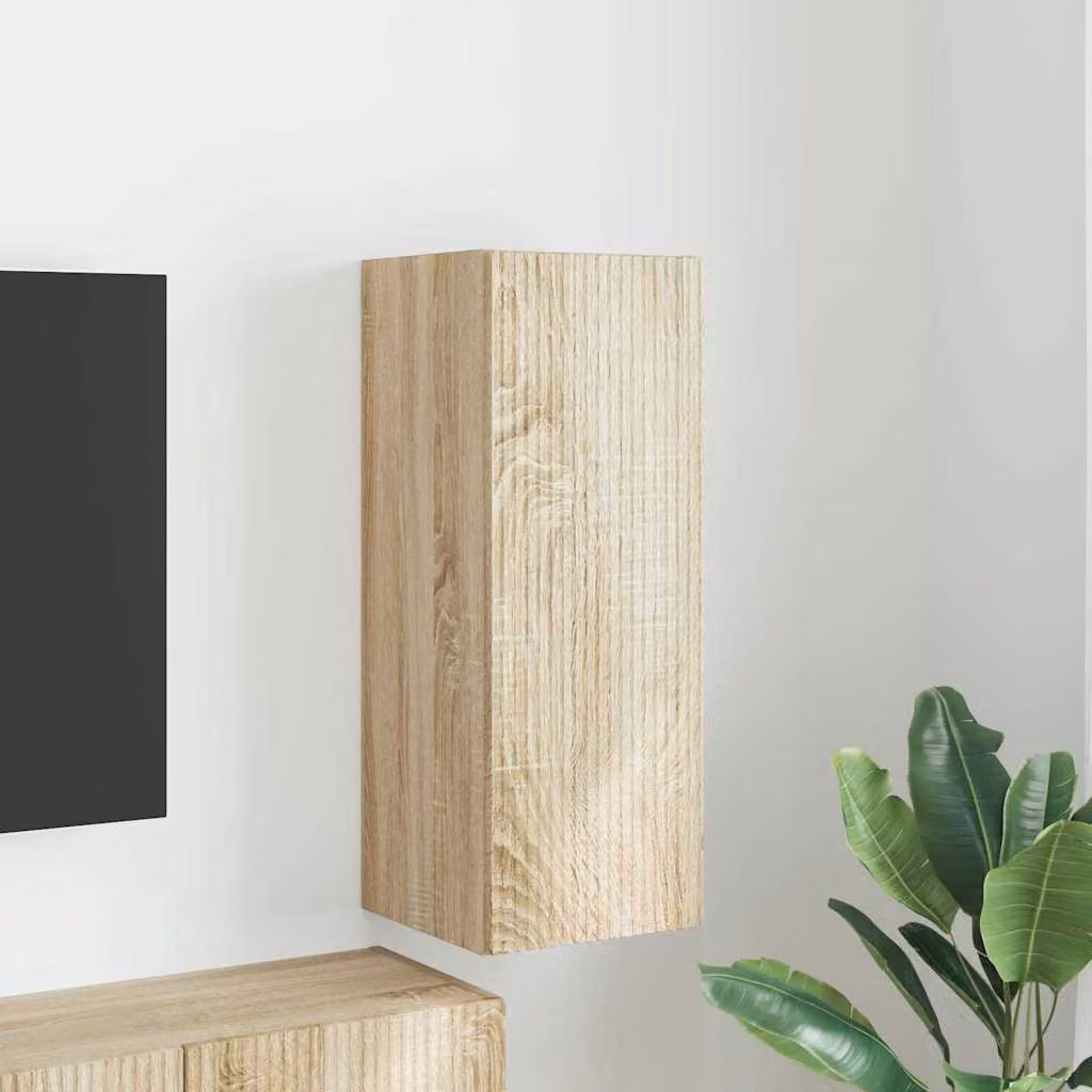 Mobile TV da parete vidaXL in legno Sonoma marrone, L 30 cm x P 31 cm x H 80 cm