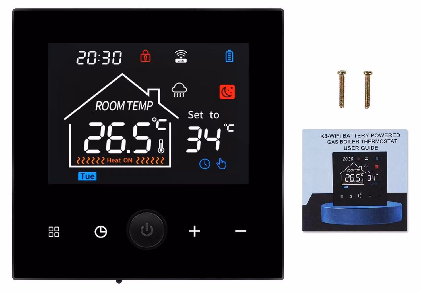 Termostato Wi-Fi intelligente da parete, compatibile con caldaie/impianti di riscaldamento