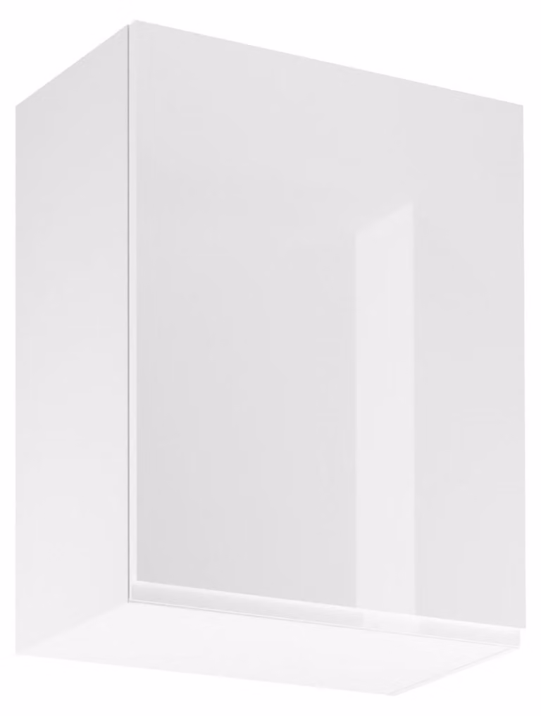Pensile da cucina ARBOR - larghezza 60 cm, bianco lucido / bianco, versione destra