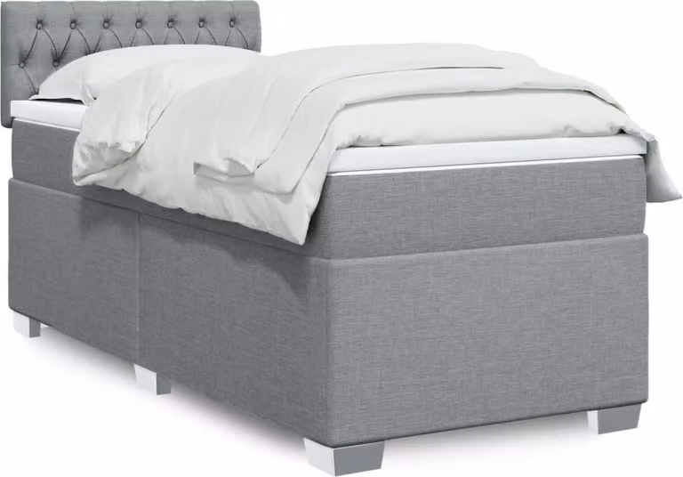 Maison Exclusive - Giroletto a Molle con Materasso Grigio Chiaro100x200 cm Tessuto