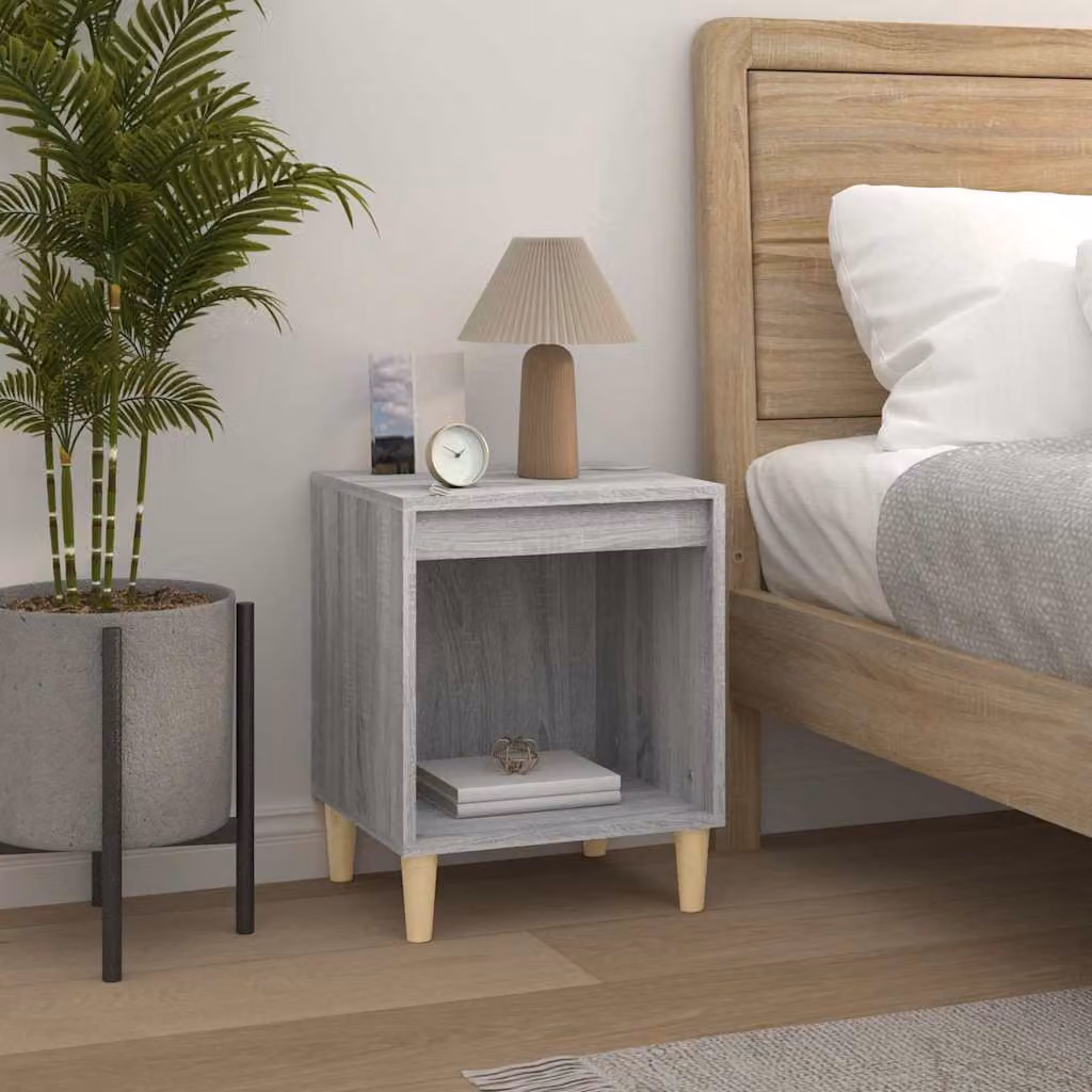 Comodino moderno vidaXL in legno e MDF Grigio Sonoma, L: 40 cm, P: 35 cm, H: 50 cm