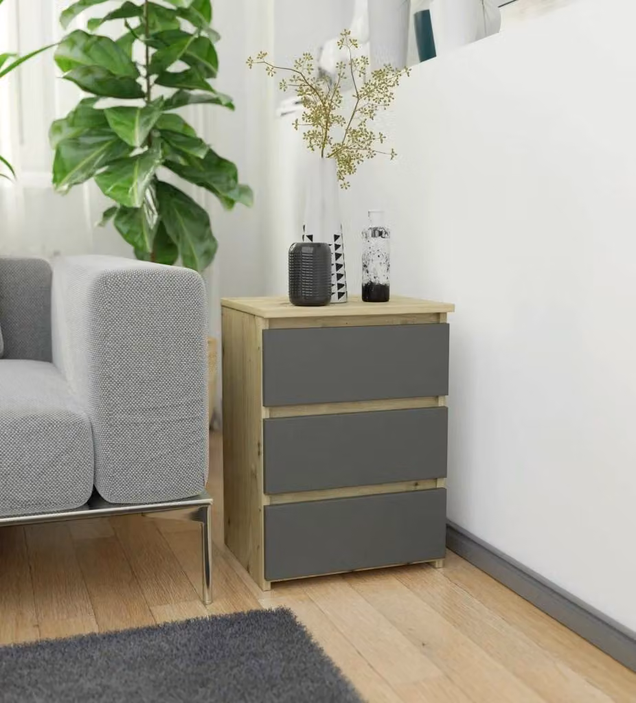 Comodino piccolo VALESTRA - rovere artisan / grigio scuro