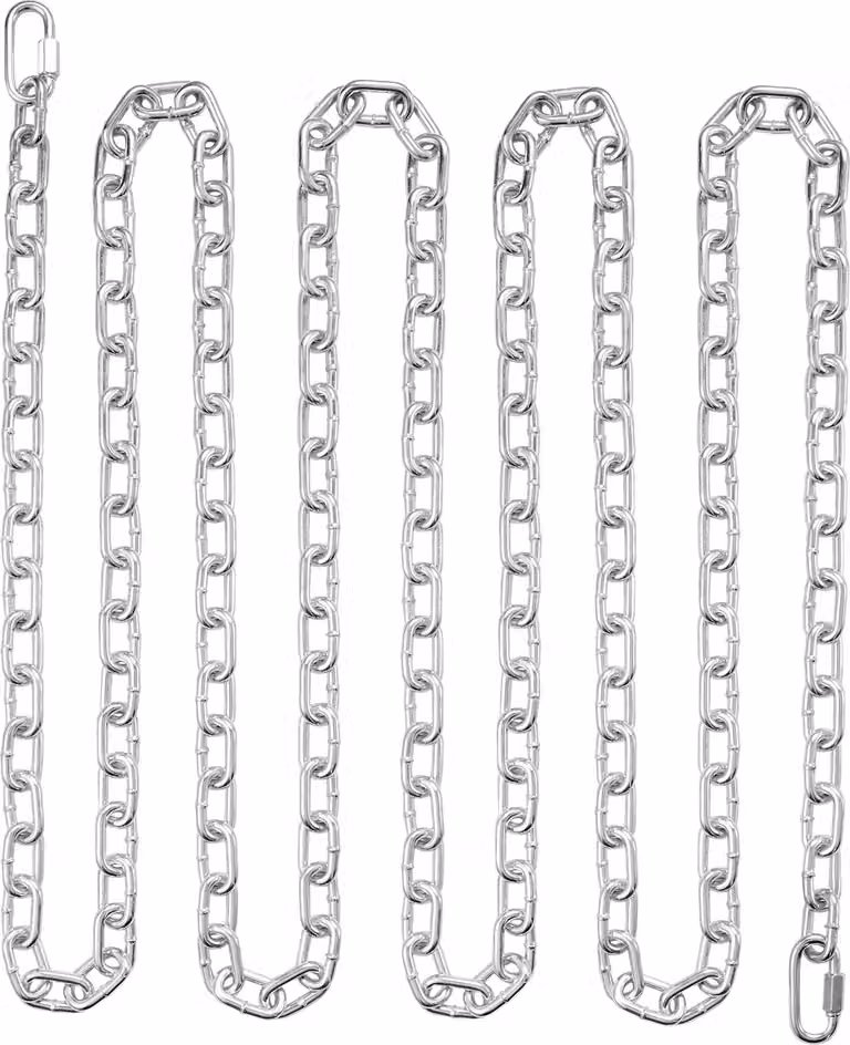 SucceBuy-catena a spirale sicura, 5/16" x 92', 1667 lbs di carico di lavoro sicuro, zincata, catena a spirale testata con due maglie rapide, catena a maglie Acciaio al carbonio zincato