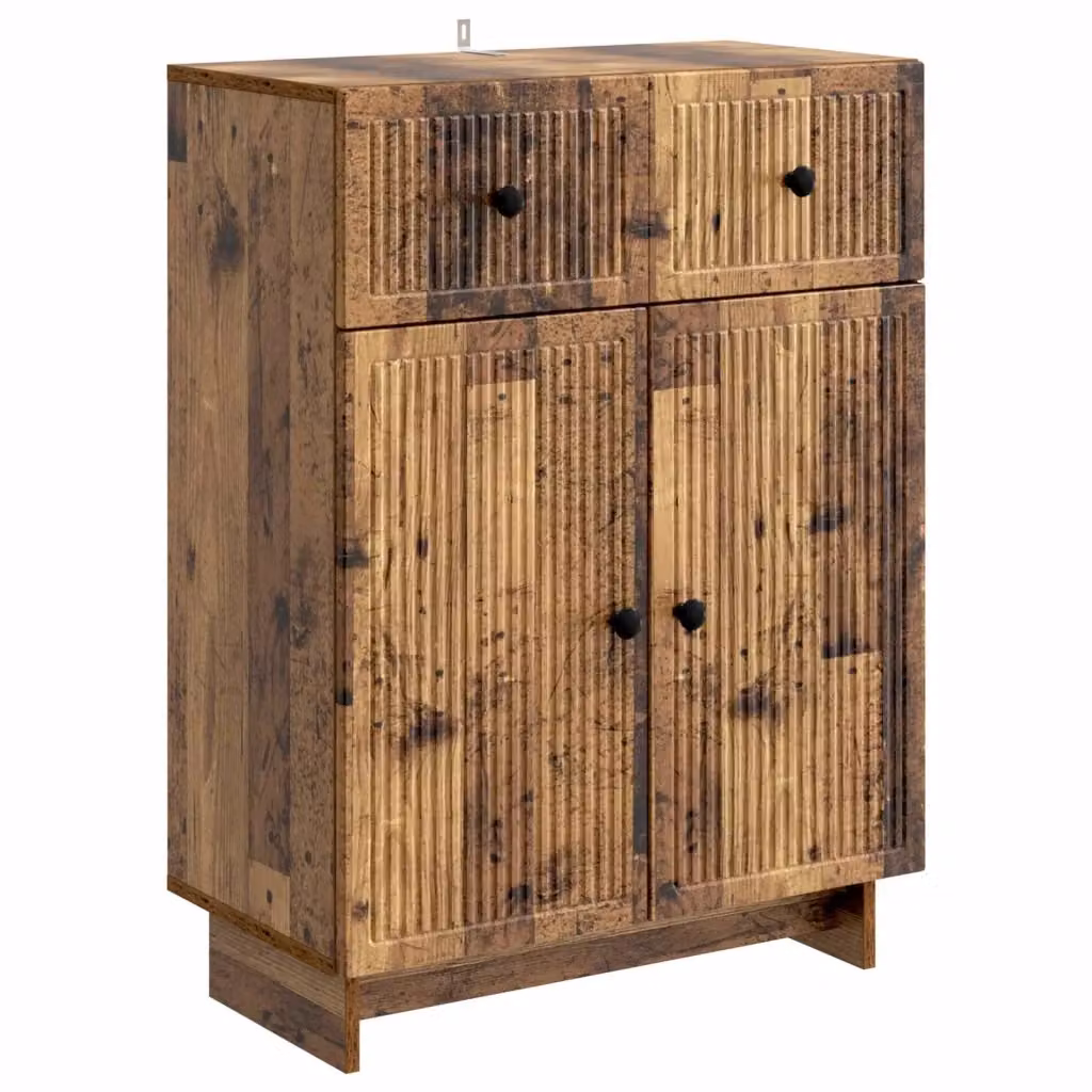 Credenza Buffet in Legno Antico Marrone con Finitura Opaca, L/P/H: 66 x 34,5 x 90 cm – 2