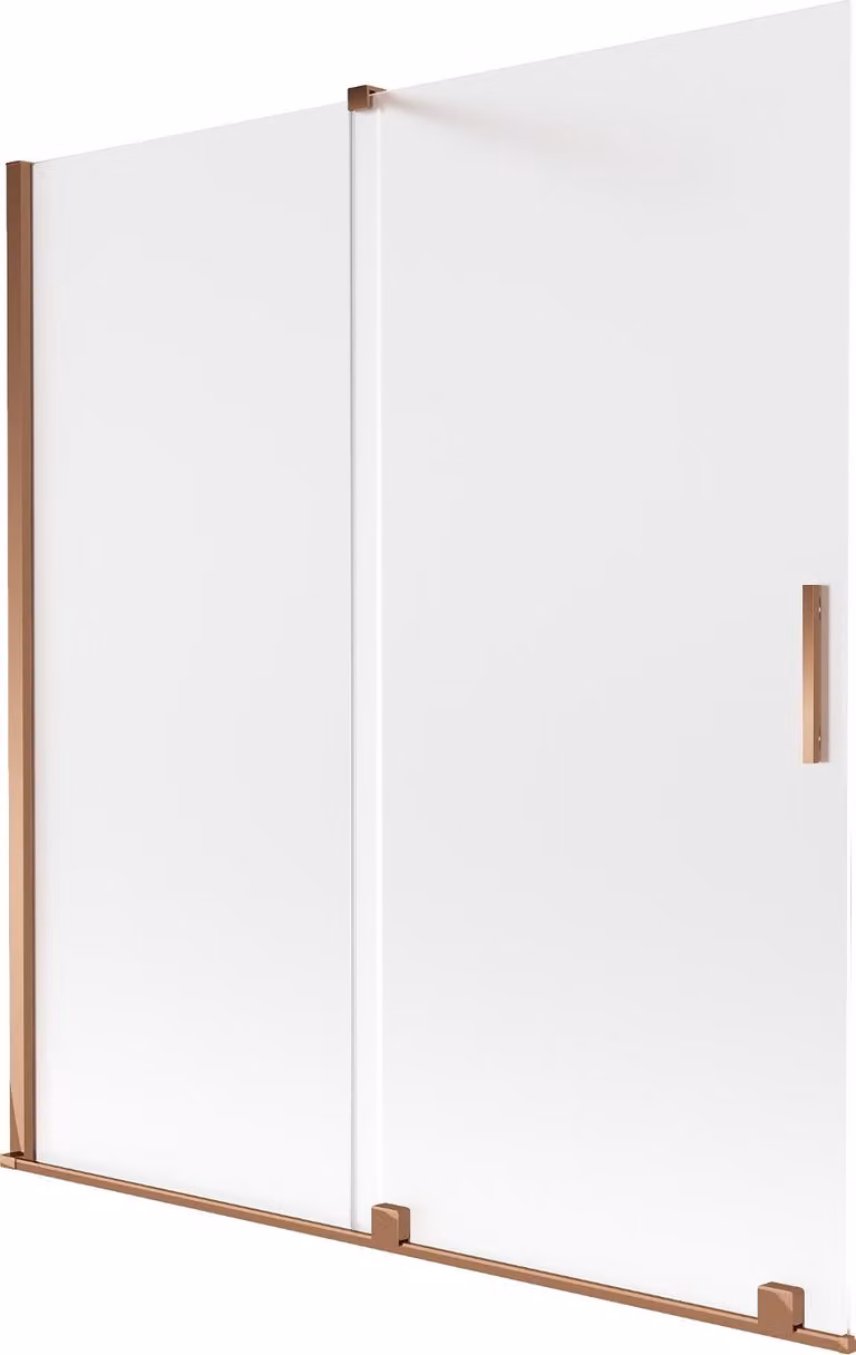 Mexen Velar paratia per vasca da bagno scorrevole a 2 ante 150 x 150 cm, brina, oro rosa - 896-150-000-31-60