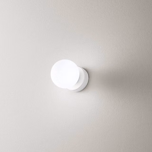 Perenz Maga Applique Plafoniera Moderna in Metallo e Vetro Bianco con Portalampada E14