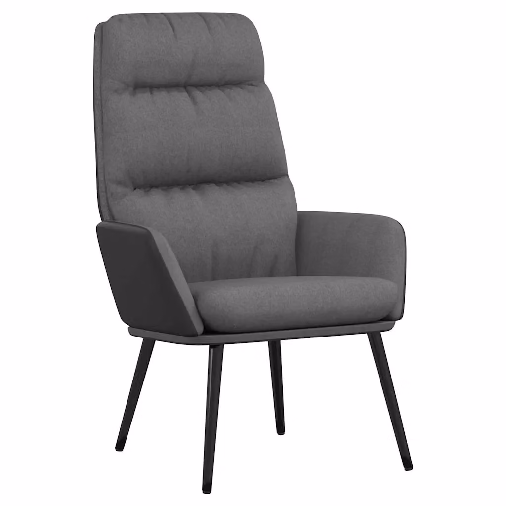 Poltrona Relax Moderna Grigia con Braccioli e Struttura in Metallo – 2
