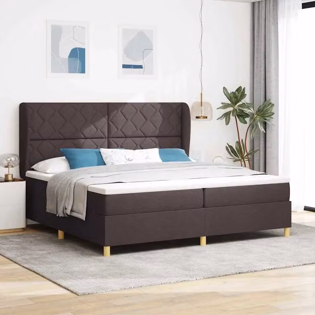 Letto ibrido con testiera vidaXL in tessuto marrone L: 200 cm, P: 200 cm, H: 280 cm – 1