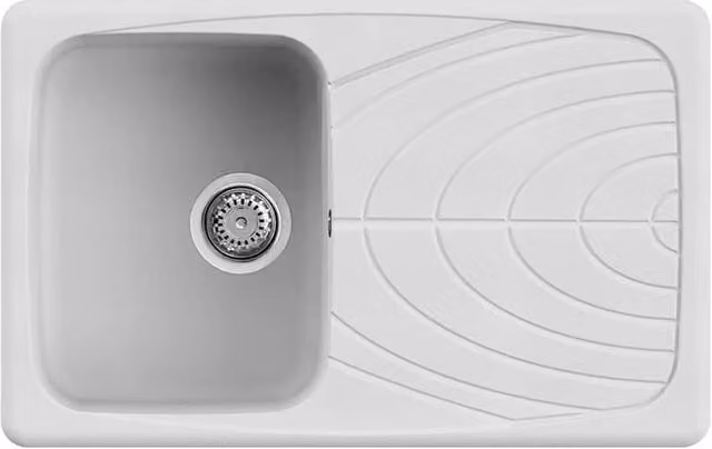 Lavello da incasso Elleci Master 300 con 1 vasca in Granitek Bianco L/P: 79 x 50 cm