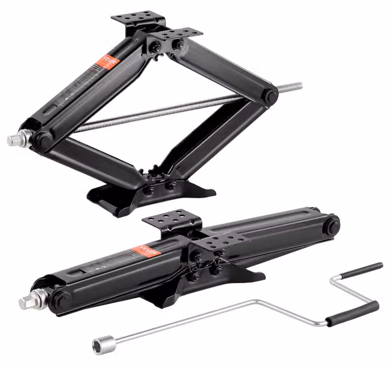 Martinetto a forbice VEVOR per camper (portata 2268 kg) con manovella, base e livellatore airbag (2 pezzi), altezza di sollevamento 103-595 mm, martinetto stabilizzatore