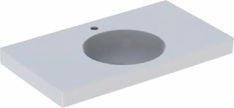 Lavabo Geberit II PRECIOSA 900 x 500 mm, con ripiano, con foro per rubinetto, senza sfioratore bianco