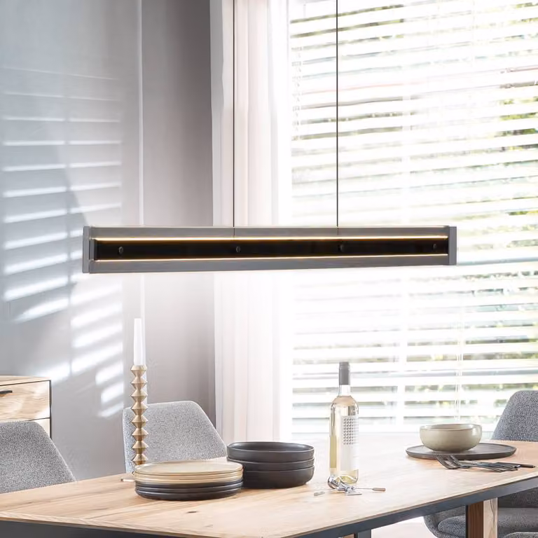 Schöner Wohnen SCHÖNER WOHNEN Lampada LED a sospensione Lena, nera, dimmerabile, dimmerabile, Nero, Soggiorno / Sala da pranzo, Metallo, Moderno