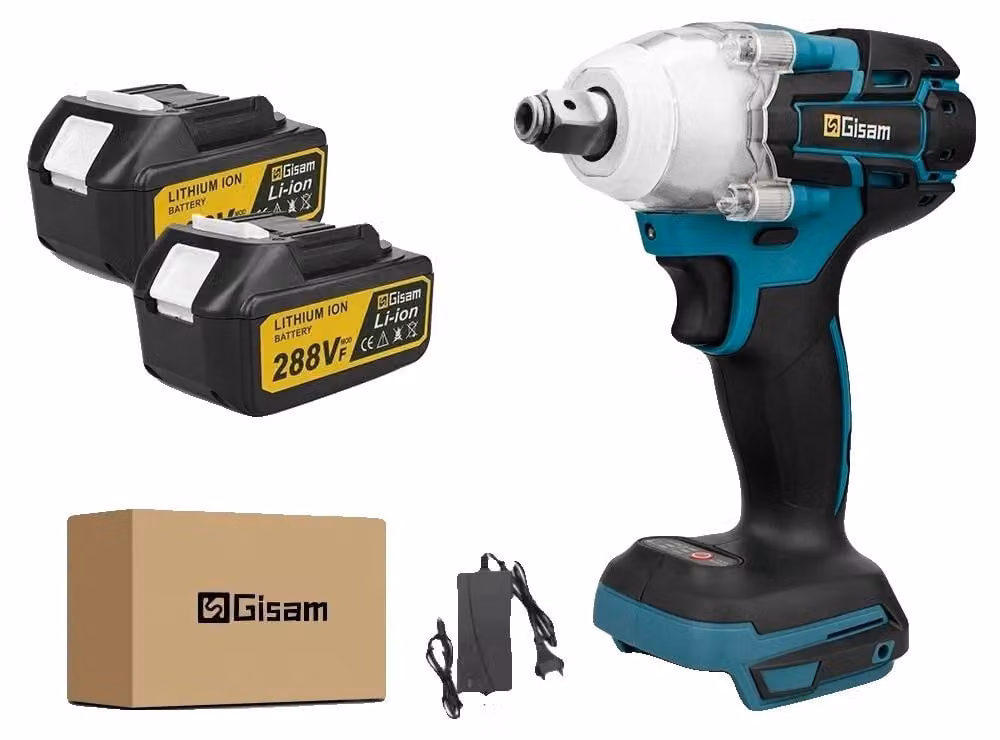Avvitatore a impulsi, coppia di 520 Nm, motore brushless, 2 batterie