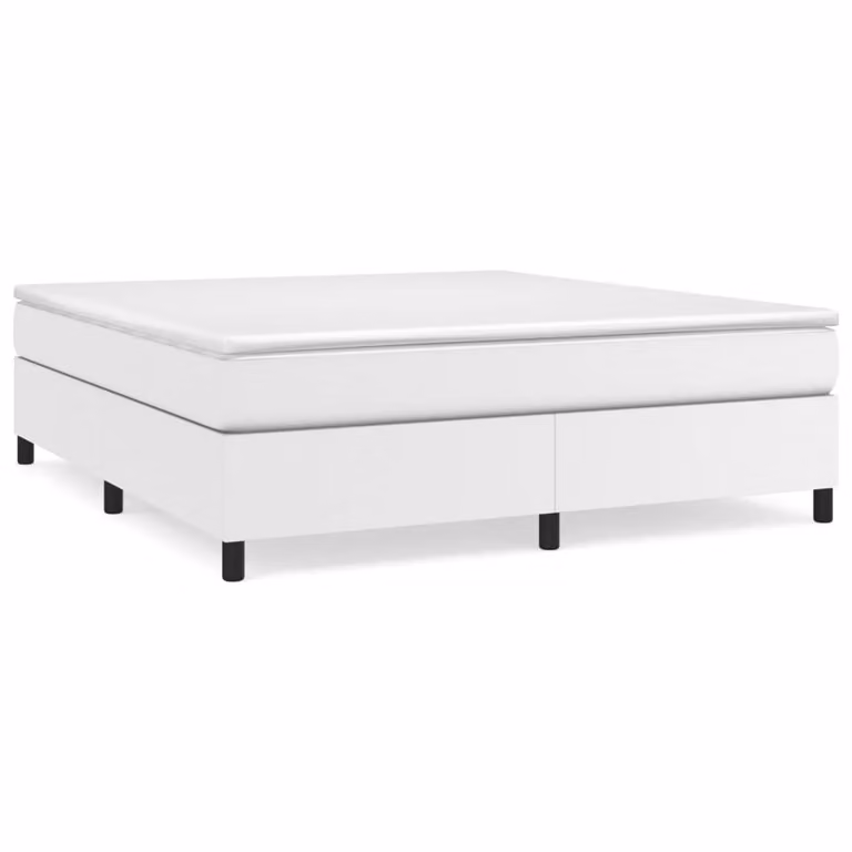 Giroletto a Molle con Materasso Bianco 180x200 cm in Pelle finta