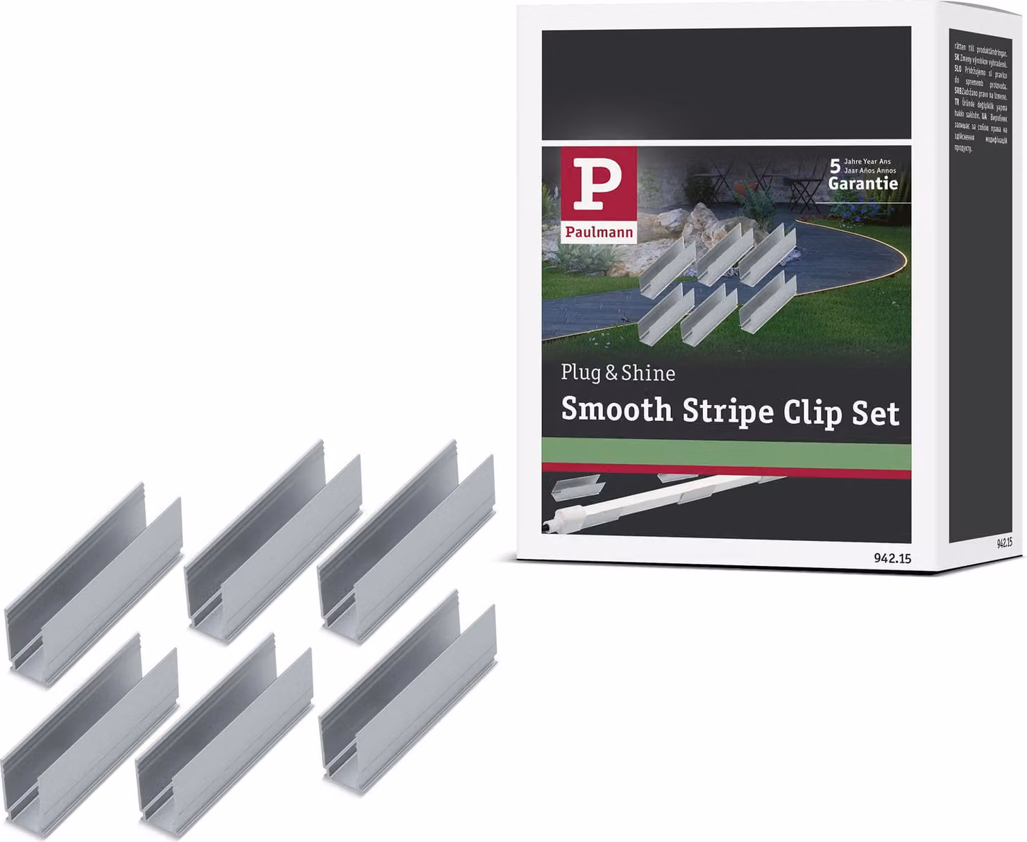 Paulmann Plug & Shine LED Strip Profile Bianco caldo Set di 6 Set di 6 Clip