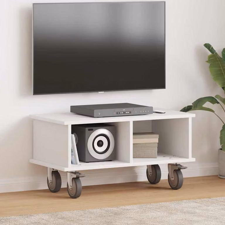 Supporto TV moderno vidaXL in legno MDF bianco L: 68,5 cm, P: 35 cm, H: 35 cm