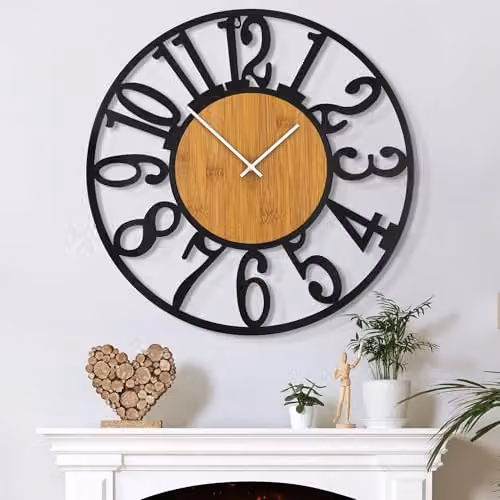 Mee 2ou Orologio Da Parete Moderno E Vintage, 80 cm/ 32 Pollici Orologio Da Parete Grande Silenzioso Senza Ticchettio, Disponibile In 34 cm, 40 cm, 50 cm, 60 cm, 80 cm Per Soggiorno, Cucina, Ufficio