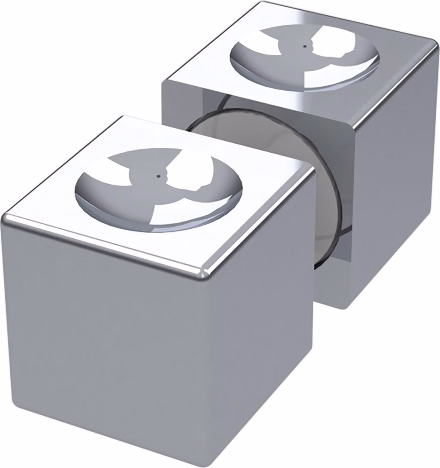 Maniglia per porta doccia quadrata 20x20mm - Maniglia per porta doccia su entrambi i lati, alluminio cromato lucido