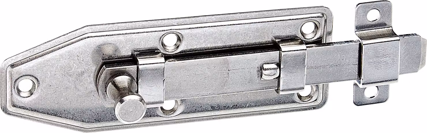 Alberts 112899 Serratura per finestra, diritta, con occhiello fisso, acciaio inox, piastra 100 x 35 mm, set da 2