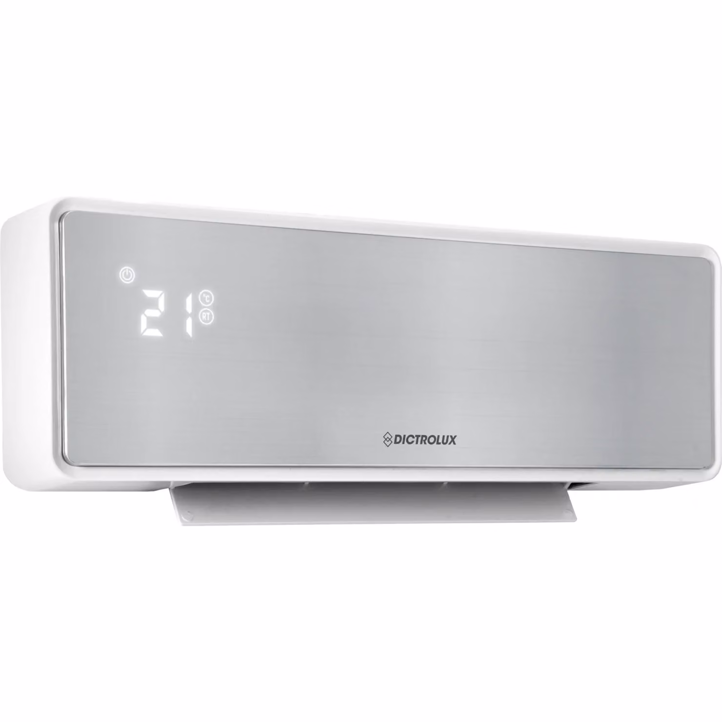 Termoventilatore da parete DICTROLUX con resistenza in ceramica da 2000W, colore bianco, con telecomando e timer