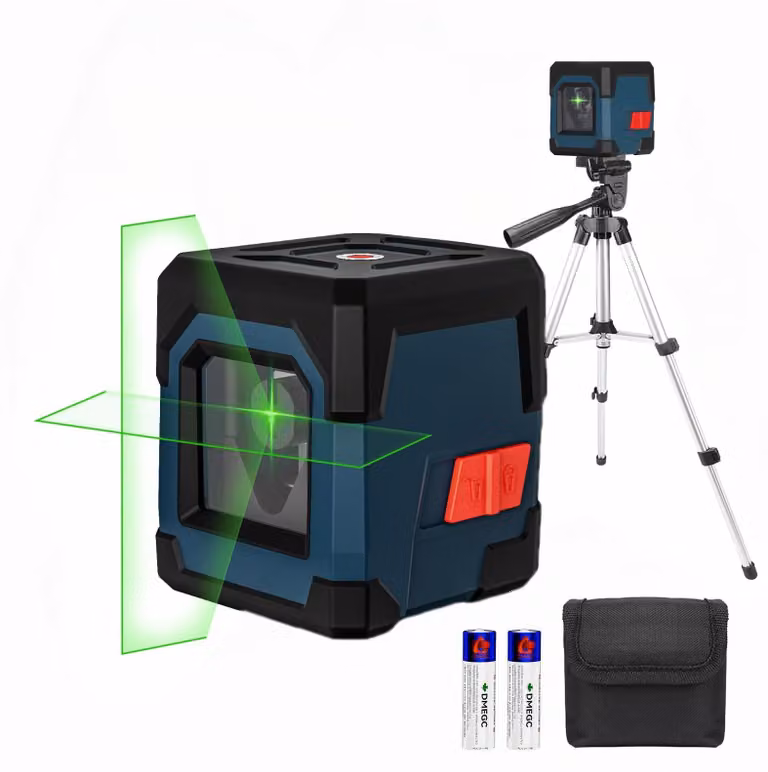 Livella laser a croce - Laser verde con treppiede - Ideale per edilizia e lavori di bricolage