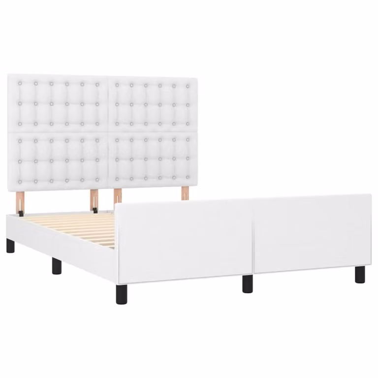 Giroletto con Testiera Bianco 140x190 cm in Pelle finta