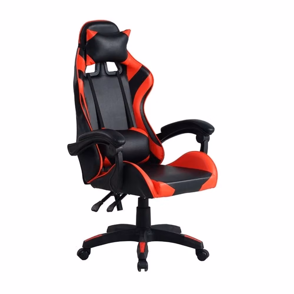 Poltrona gaming Mek EFFEZ rossa e nera in ecopelle con braccioli e ruote – 2