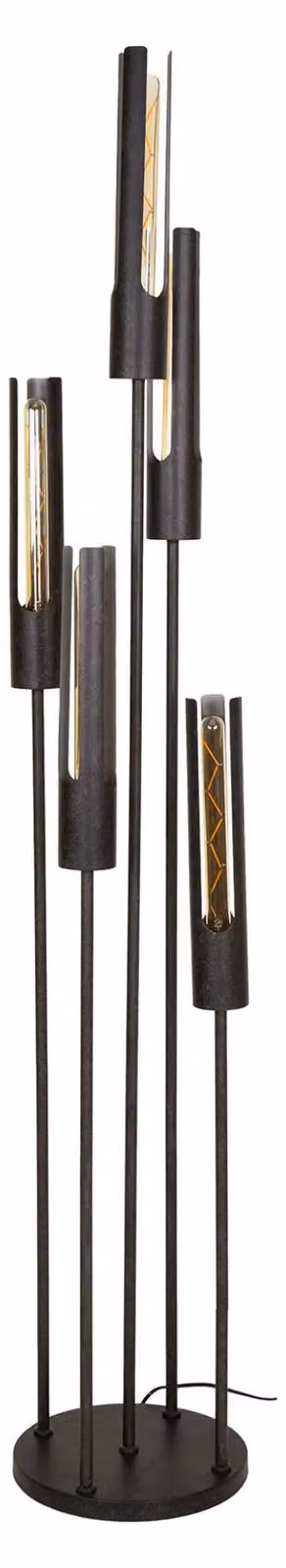Lampada da terra FURNLUX Tubo Nero 30 cm / Colore principale: Nero / Dimensioni: 30 x 175 x 30 cm