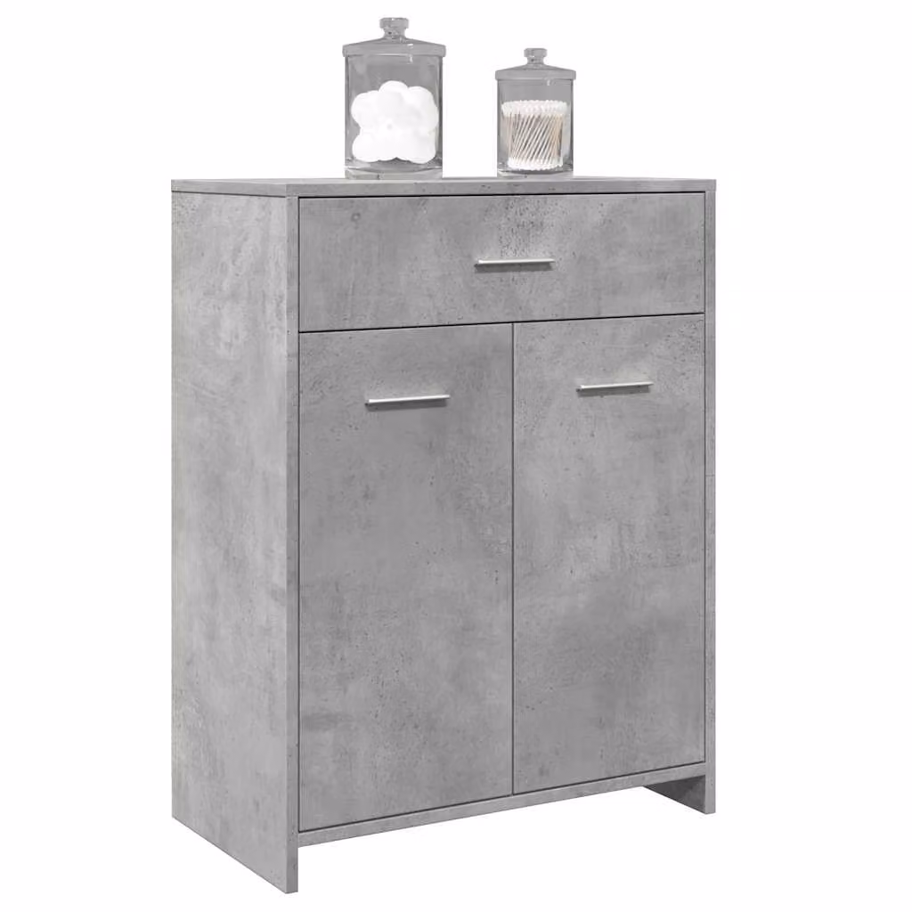 Mobile da bagno moderno vidaXL in legno tecnico grigio cemento L 60 x P 33 x H 80 cm