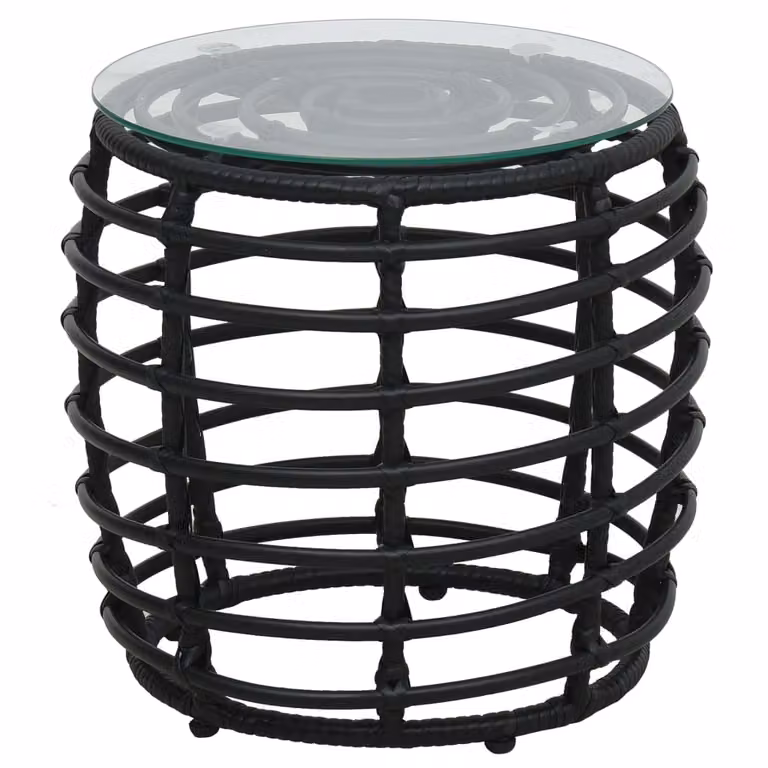 set bistrot 3 pezzi in poly rattan nero