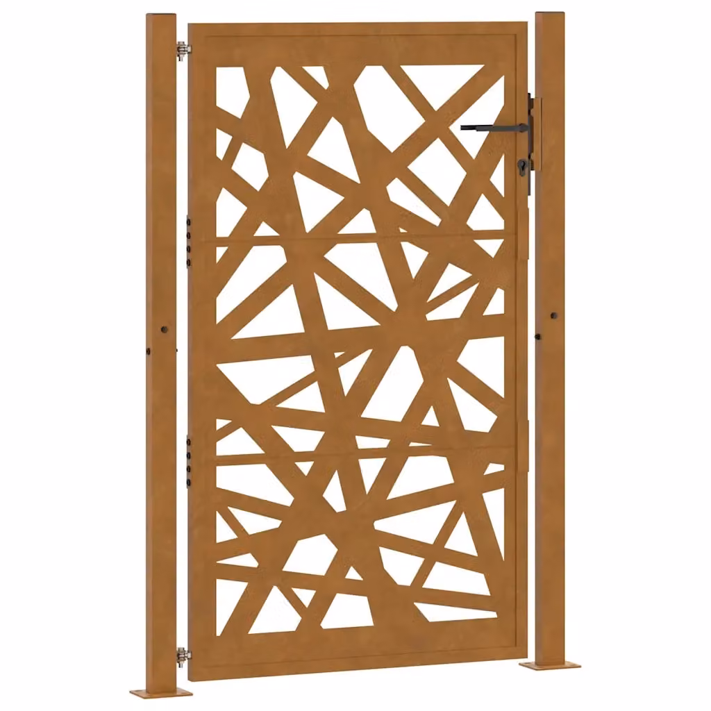 Cancello singolo da giardino vidaXL in acciaio color marrone L: 110 cm, H: 155 cm – 2