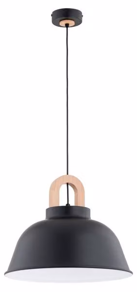 Lampada a sospensione VAYPER nera-legno chiaro 1xE27x15W legno dim.: 90x40x40 cm IP20 Alfa