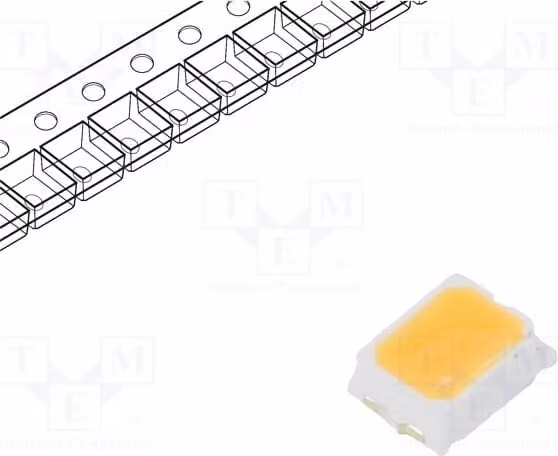 10 LED PLCC2,2216, 6÷10 lm, angolo di emissione 120°, luce calda, tecnologia SMD, temperatura di colore 2850-3050K, 90, 20mA, codice prodotto: RF-K30TI16DS-EE-Y L