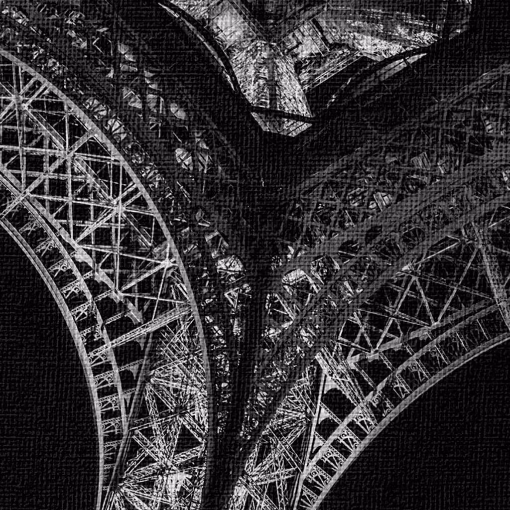 Quadro Canvas La Torre Eiffel Parigi di Signorbit, Fotografia Astratta Moderna su Telaio in Legno, Colore Nero, L: 140 cm, H: 100 cm – 2