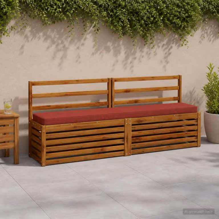 Set di 2 cuscini per panchina vidaXL VUGHT in poliestere rossi con rivestimento rimovibile e resistente ai raggi UV