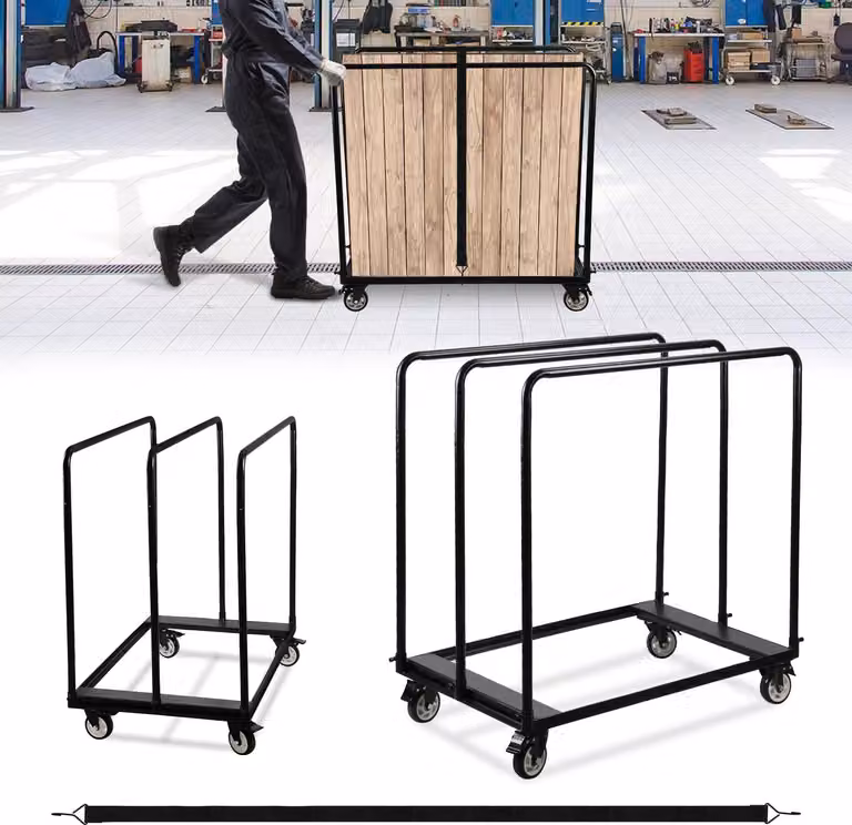 Carrello per pannelli Jayseuw Carrello per pannelli Carrello per trasporto Carrello per pannelli in cartongesso fino a 680KG Nero