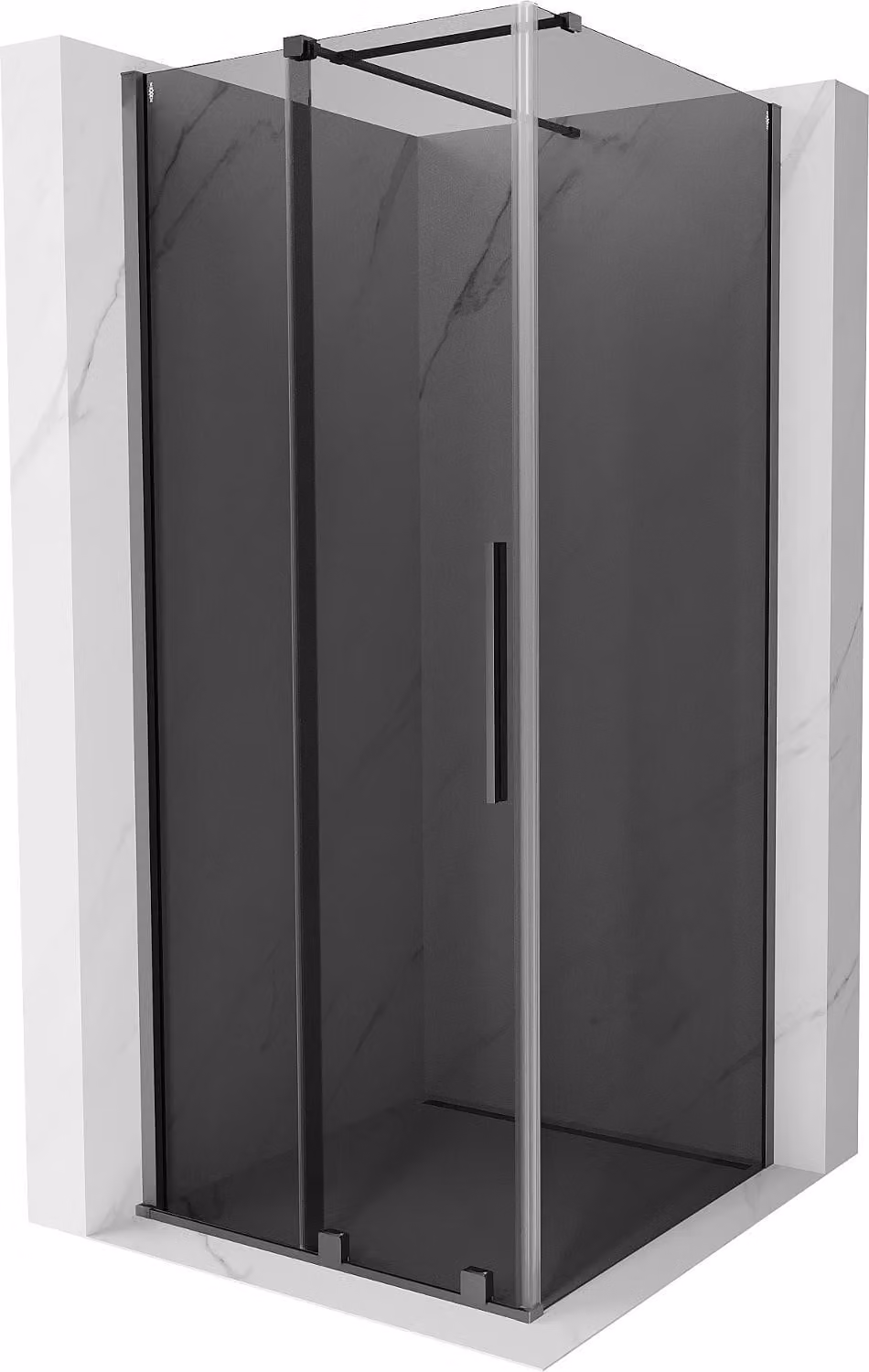 Mexen Velar cabina doccia scorrevole 100 x 100 cm, grafite, gun metal - 871-100-100-41-95