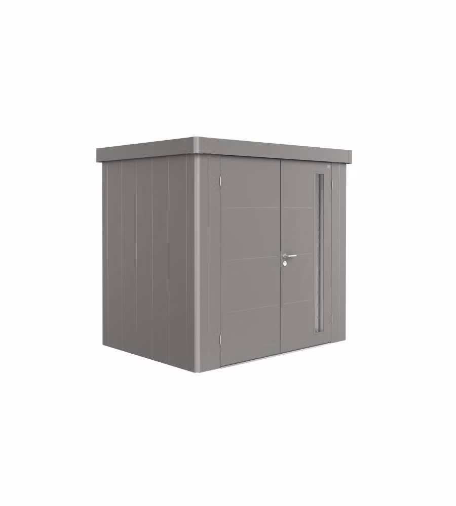 Casetta per attrezzi Neo 1B porta doppia, grigio quarzo metallizzato