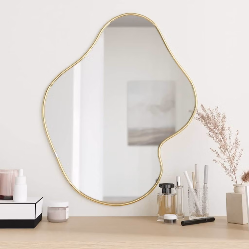Specchio da parete rettangolare minimalista vidaXL, colore oro, L: 60 cm, H: 50 cm