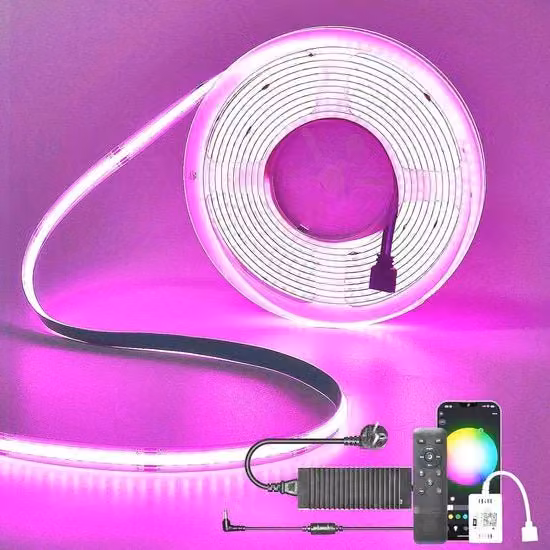 Striscia LED RGB 10M - Dimmabile con Comando a Distanza - Flessibile e Sottile - Compatibile con Google Home e Alexa