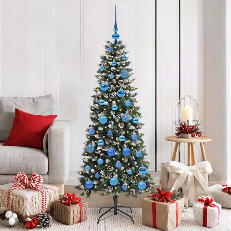 Albero di Natale artificiale vidaXL verde con luci LED bianco caldo, Altezza: 150 cm