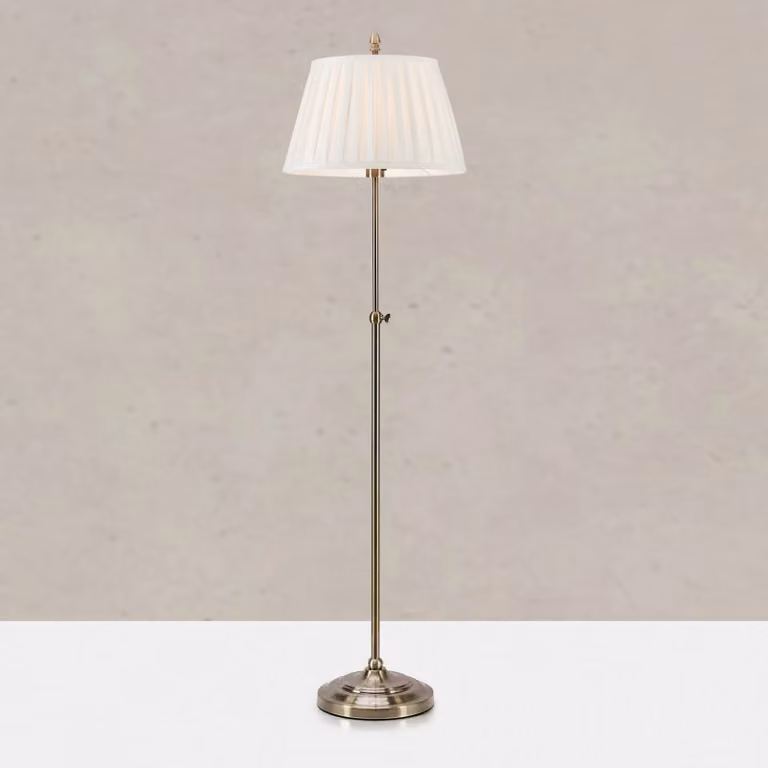 Markslöjd Lampada da terra Oxford, Ottone / Oro, Soggiorno / Sala da pranzo, Tessuto / Stoffa / Seta, Lampada da terra