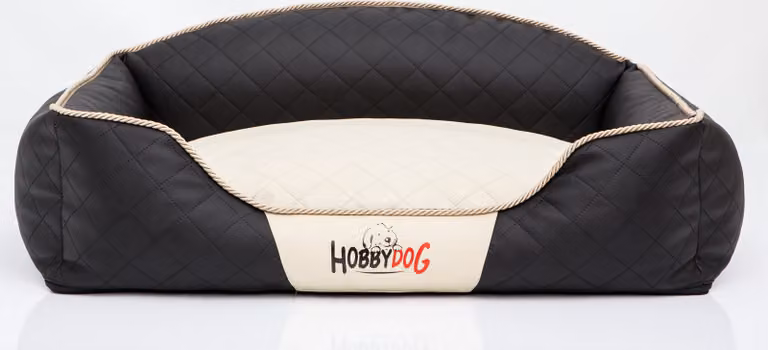 Cuscino per cani, cuccia per cani, cesta per cani, divano per cani per animali domestici. Lavabile. Modello: Elite. Dimensioni: 84 x 65 x 28 cm [Taglia: XL]. Colore: beige con dettagli neri