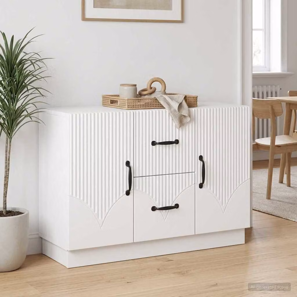 Credenza moderna vidaXL in legno ingegnerizzato bianco L 89 x P 34,5 x H 57 cm