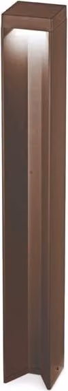 Lampada da esterno a colonna IDEAL LUX Bollard moderna in metallo con LED dimmabile 12W luce calda bianco e marrone